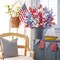 15 Pcs 4th of July Artificial Flowers Fake Patriotic Babys Breath Flowers for Independence Day Decor Blue White Red Silk Flowers for Memorial Day Floral Arrangement Home Wedding